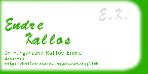 endre kallos business card